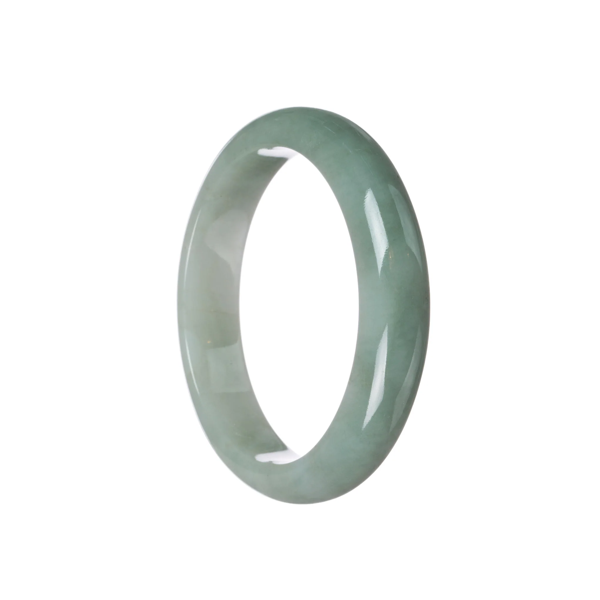 Genuine Grade A Green Jade Bangle - 59mm Half Moon - Image 3