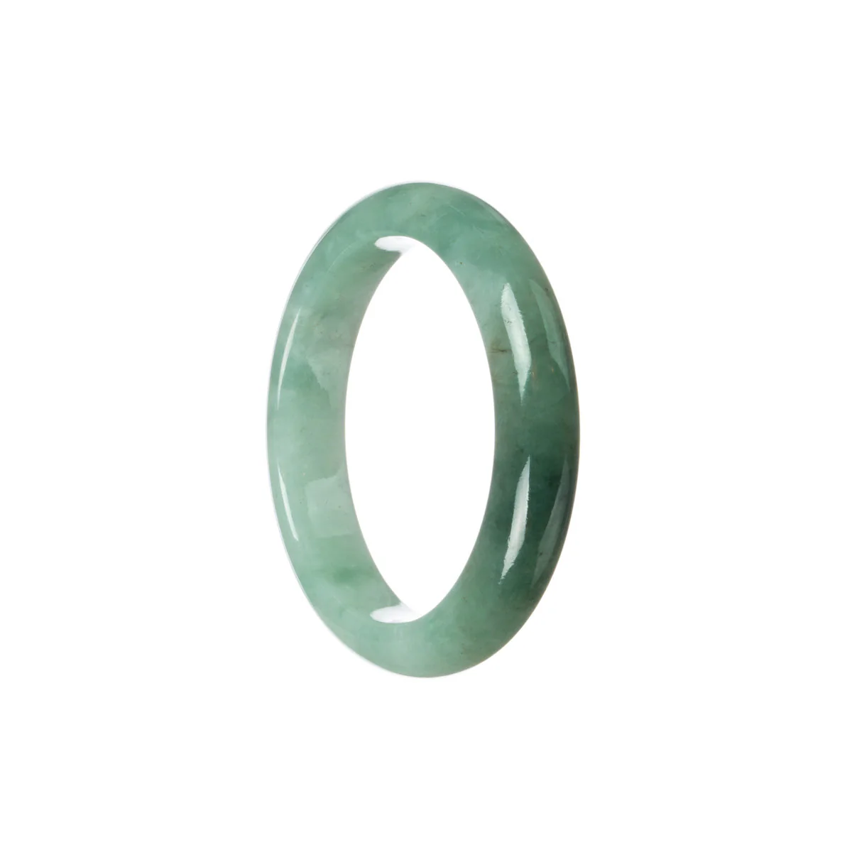 Genuine Grade A Bluish green Burmese Jade Bangle Bracelet - 51mm Half Moon - Image 2