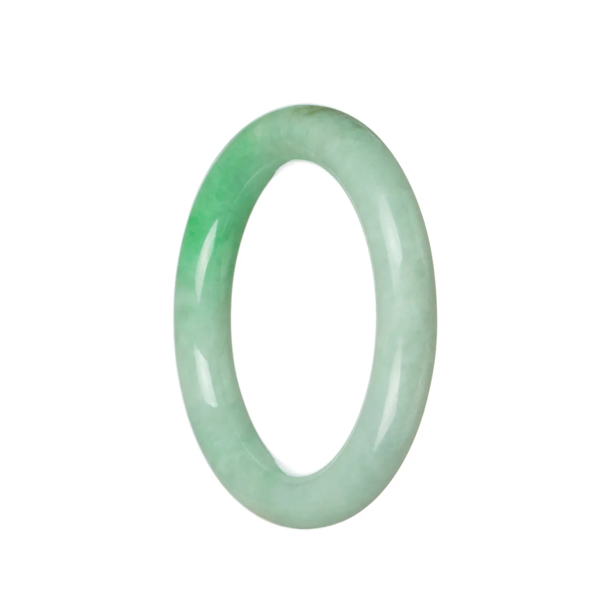 Real Untreated Emerald green Traditional Jade Bangle - 58mm Half Moon - Image 2