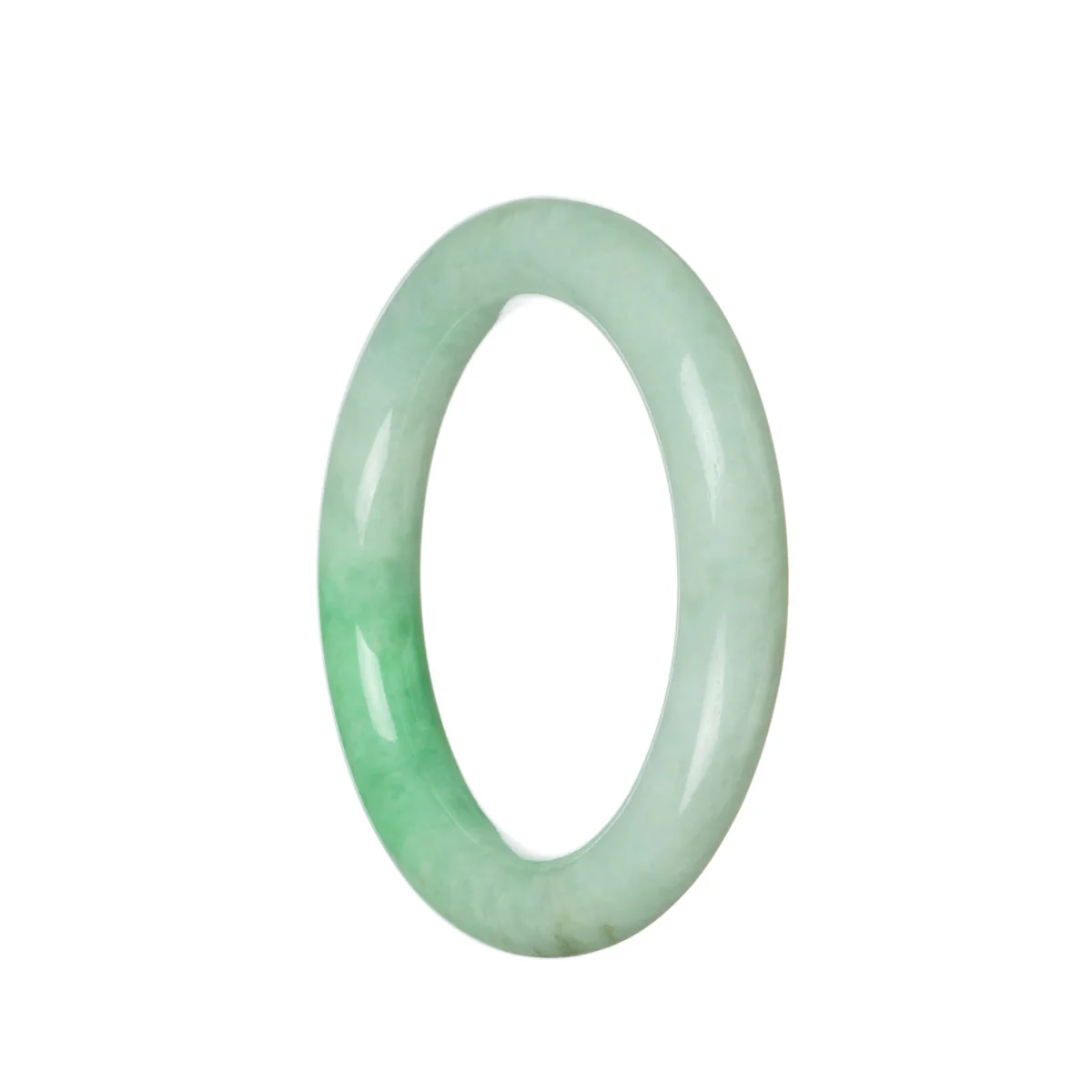 Real Untreated Emerald green Traditional Jade Bangle - 58mm Half Moon - Image 3