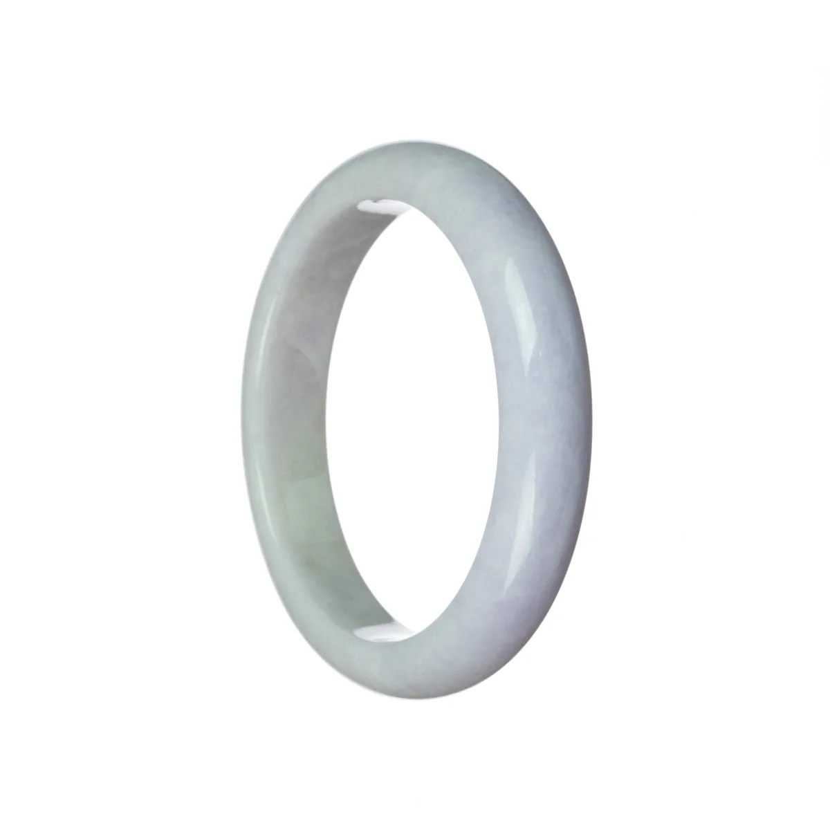 Certified Type A Lavender Jade Bangle Bracelet - 60mm Half Moon - Image 2