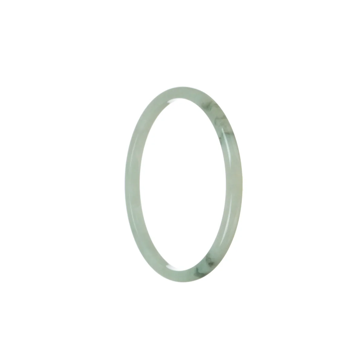 Real Grade A Pale green flower Jadeite Bangle - 54mm Flat