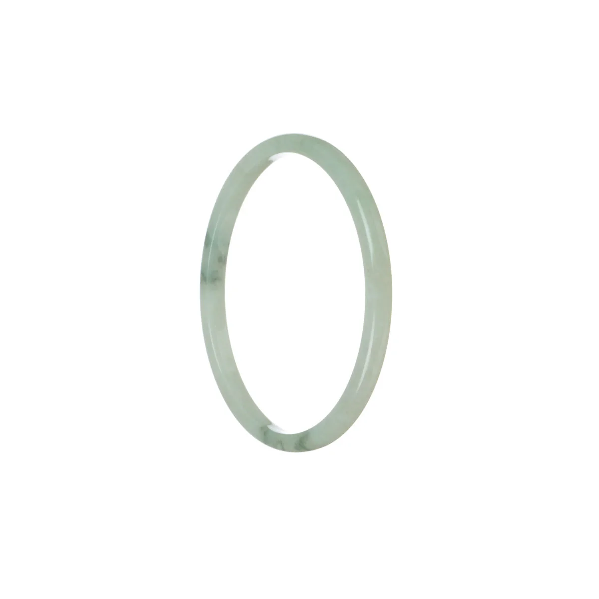 Real Grade A Pale green flower Jadeite Bangle - 54mm Flat - Image 2