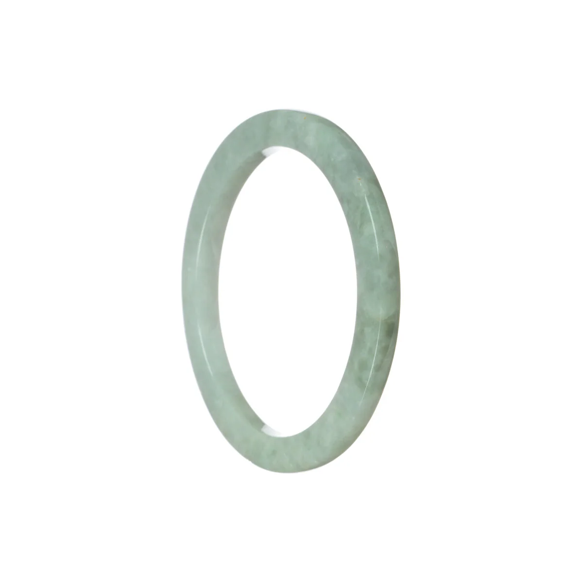 Genuine Natural Light grey Burmese Jade Bracelet - 56mm Half Moon