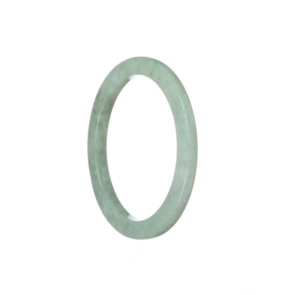 Genuine Natural Light grey Burmese Jade Bracelet - 56mm Half Moon - Image 2