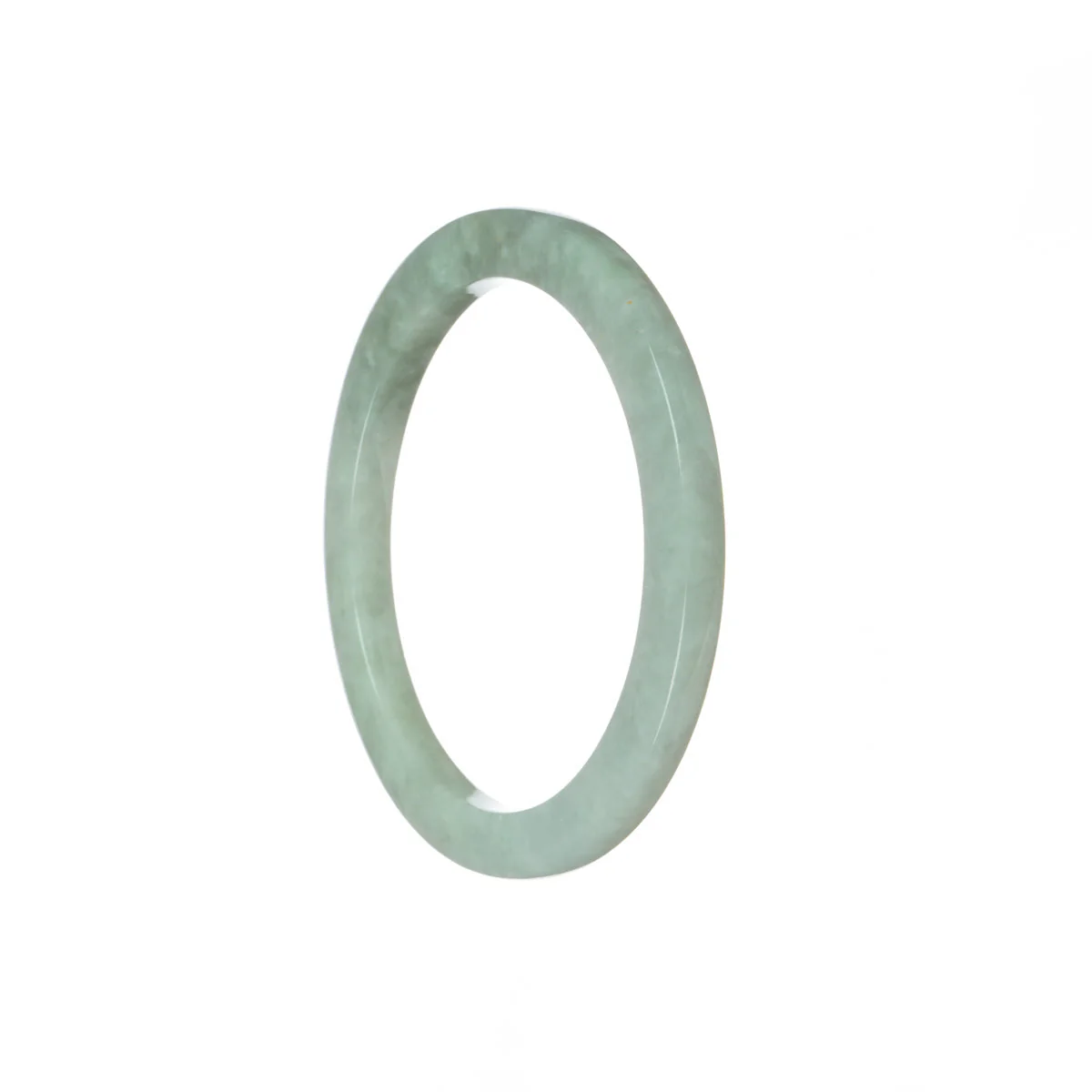 Genuine Natural Light grey Burmese Jade Bracelet - 56mm Half Moon - Image 3