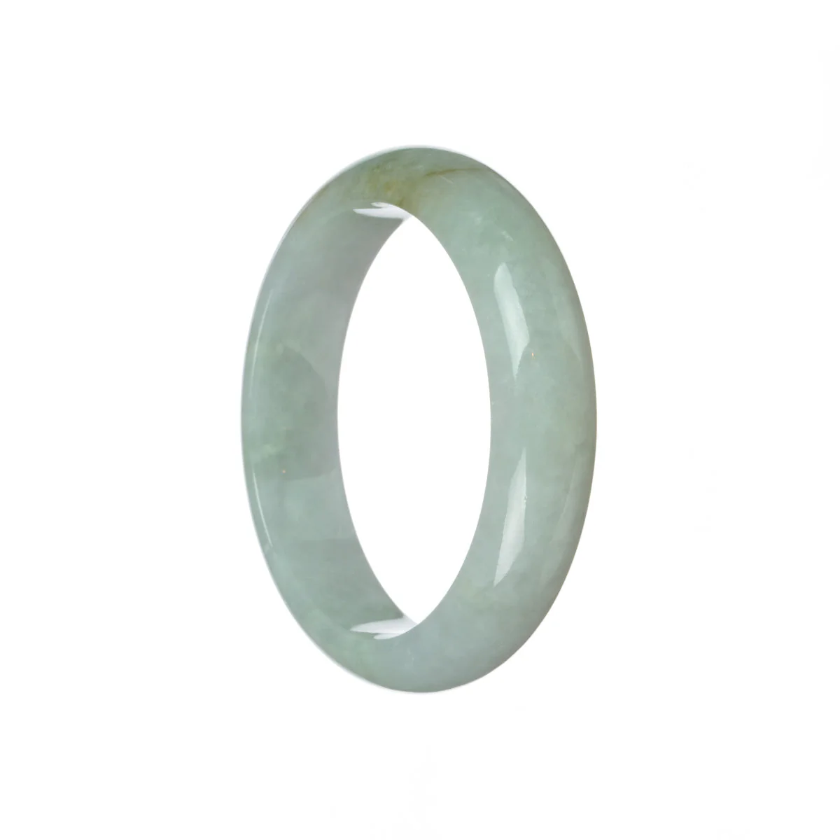 Genuine Grade A Pale lavender Jade Bangle - 58mm Half Moon - Image 2