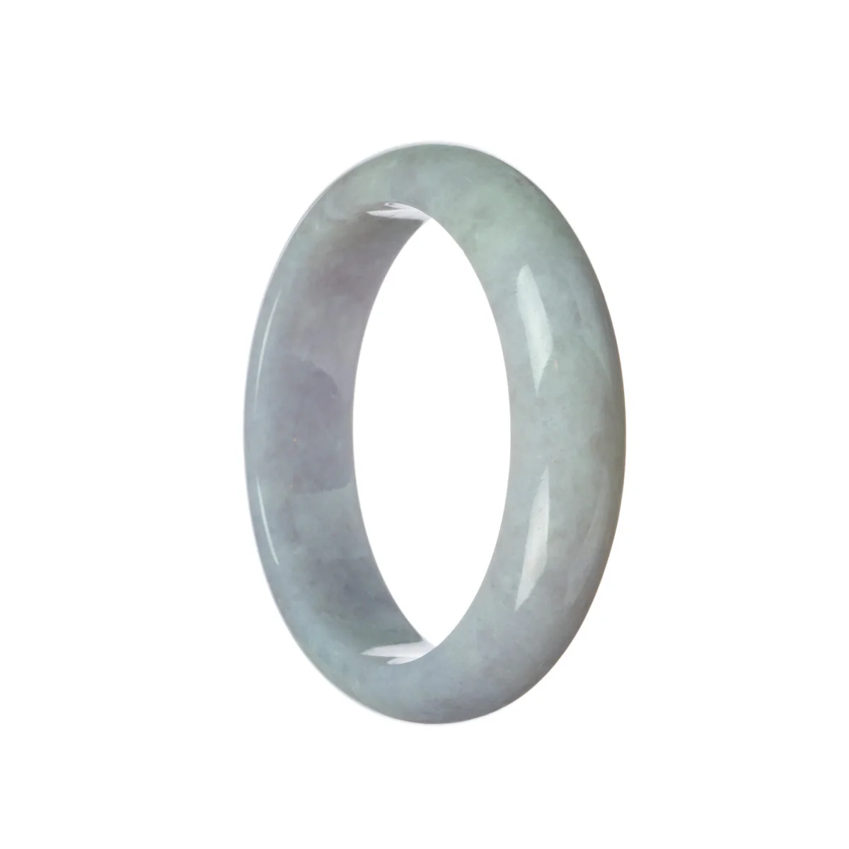 Authentic Untreated Lavender Traditional Jade Bangle - 61mm Half Moon - Image 2