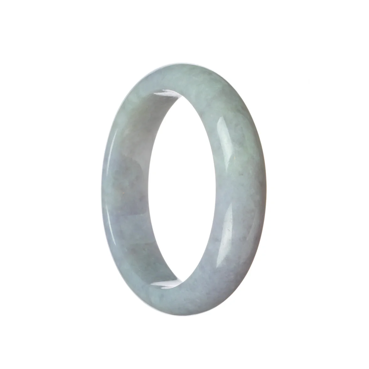 Authentic Untreated Lavender Traditional Jade Bangle - 61mm Half Moon - Image 3
