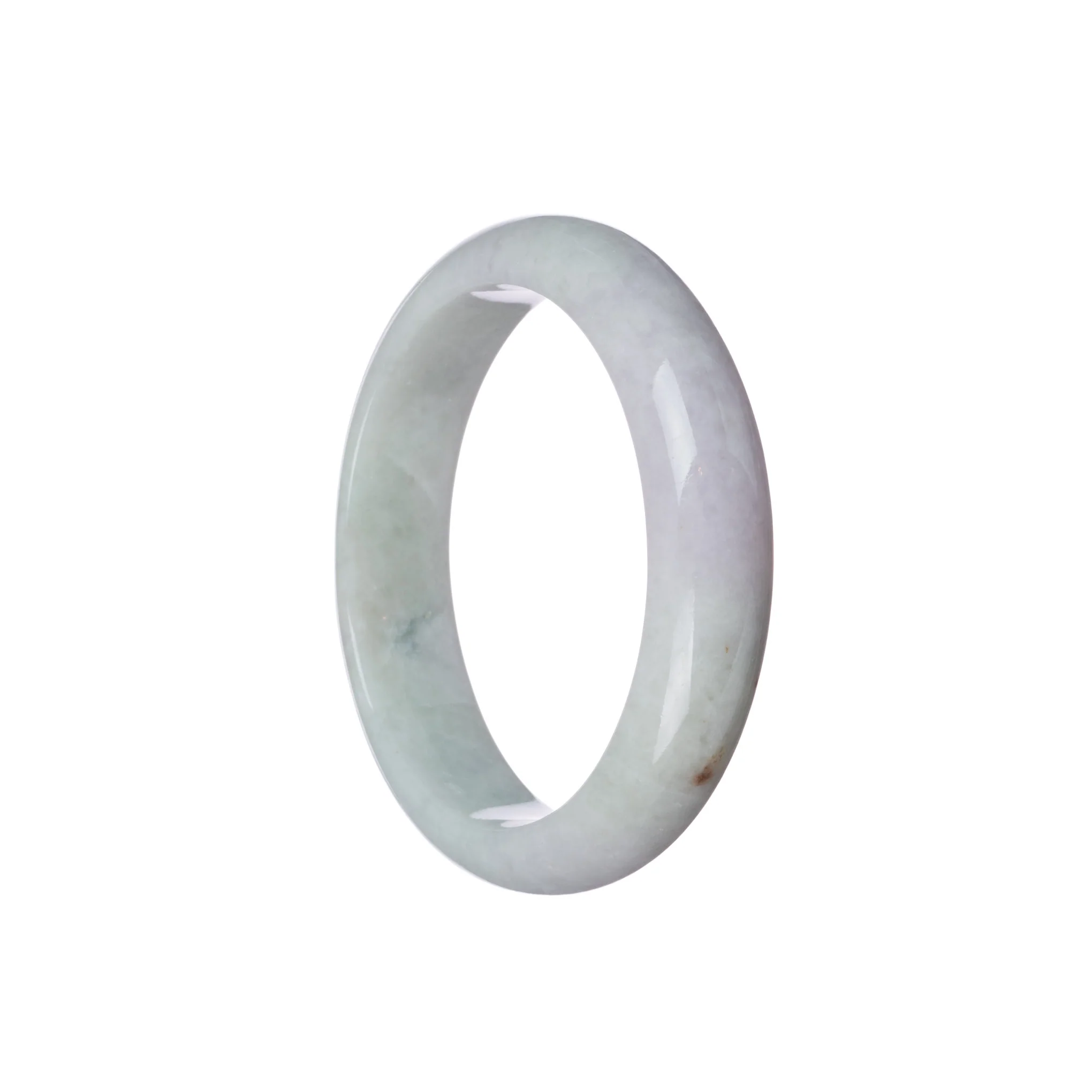 Genuine Grade A Lavender Jadeite Bangle - 56mm Half Moon - Image 2