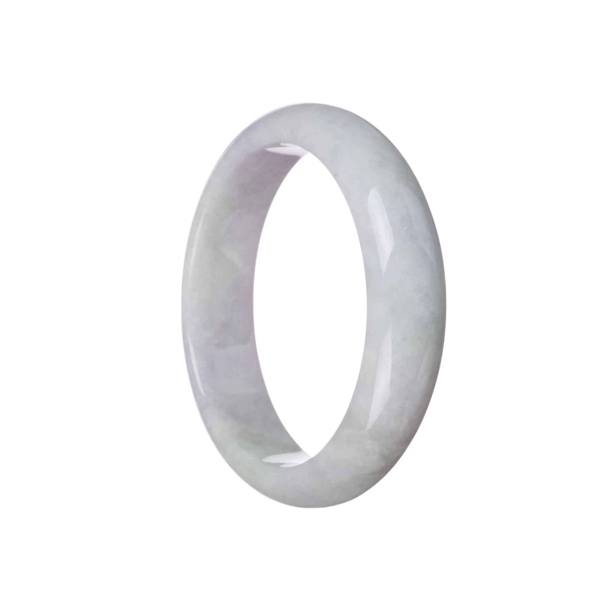 Genuine Grade A Lavender Jadeite Jade Bangle - 59mm Half Moon - Image 2