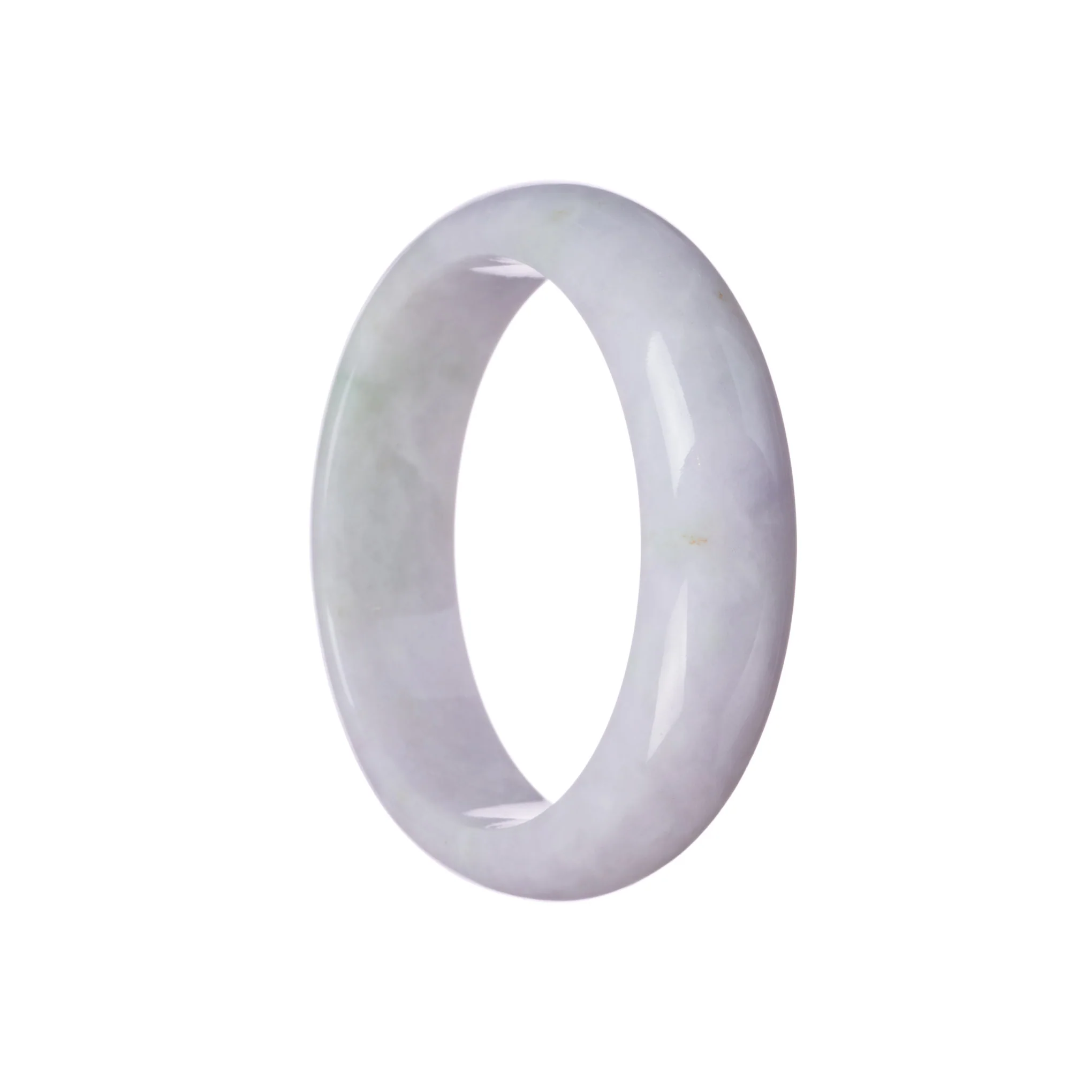 Genuine Natural Pale Lavender with Apple Green Jadeite Bracelet - 58mm Half Moon - Image 3