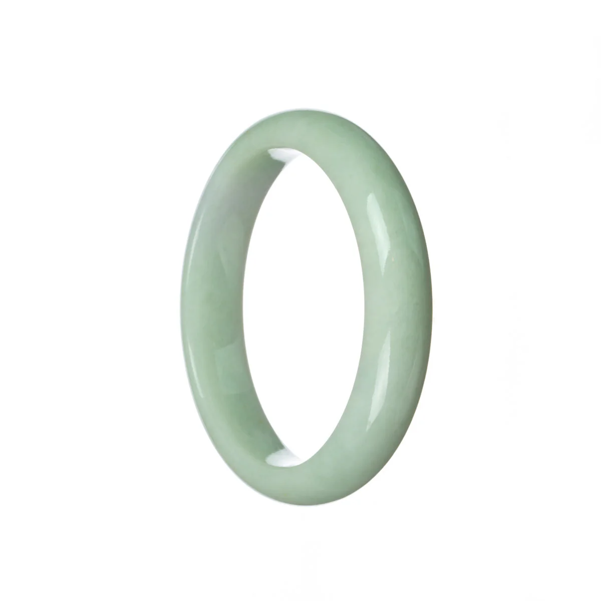 Real Grade A Light green Jadeite Jade Bangle Bracelet - 60mm Half Moon - Image 2