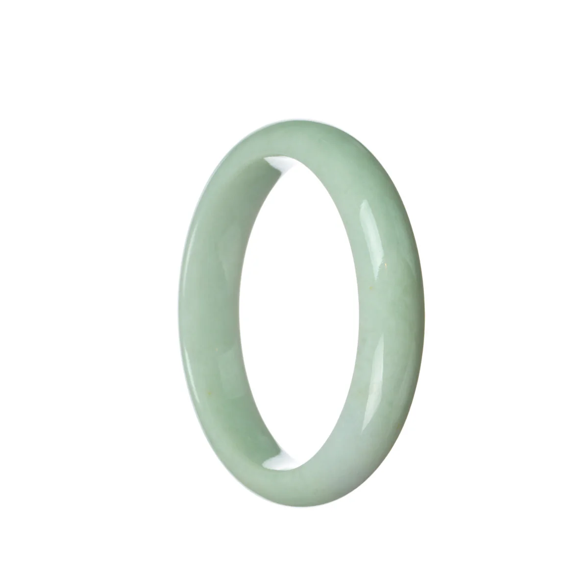 Real Grade A Light green Jadeite Jade Bangle Bracelet - 60mm Half Moon - Image 3