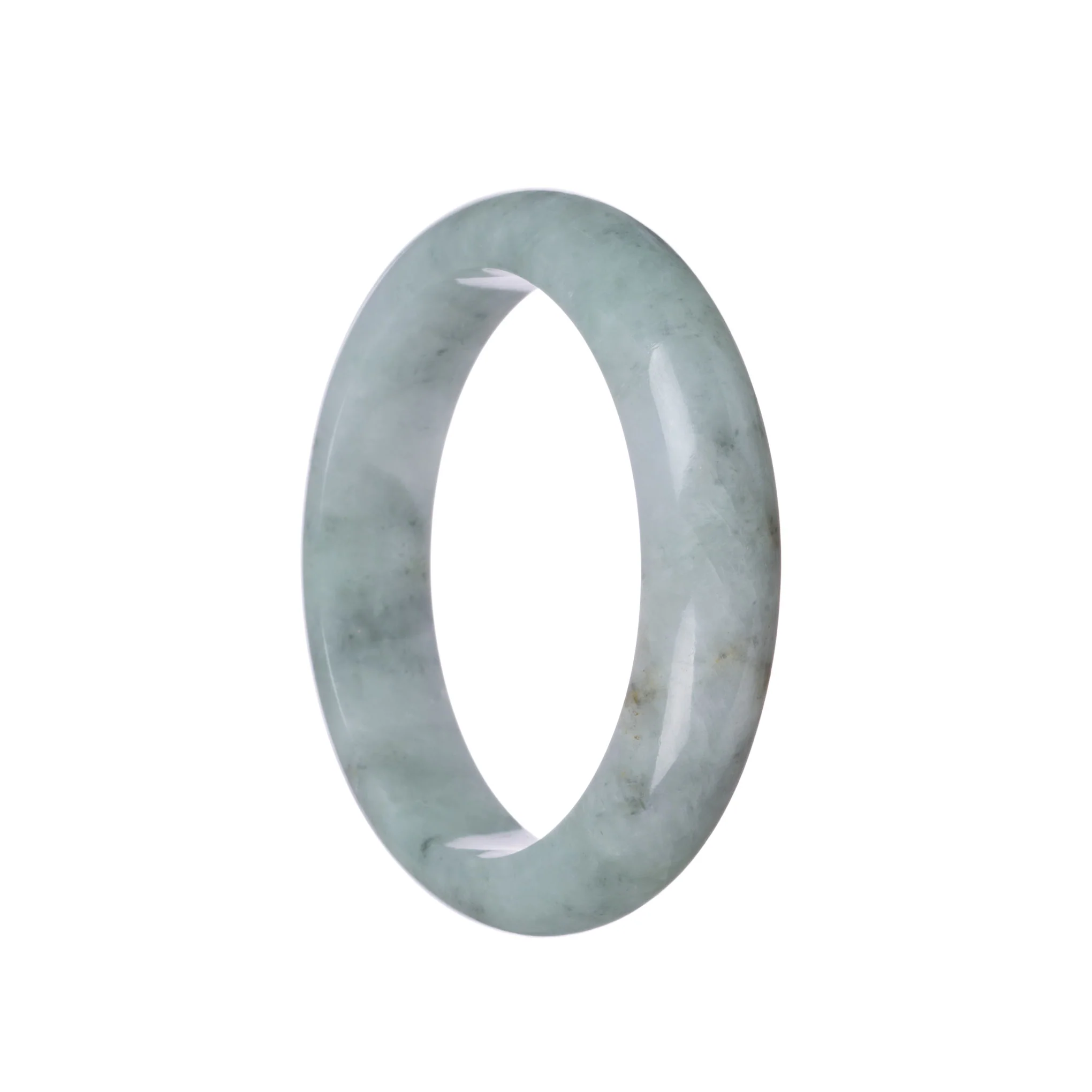 Genuine Grade A Grey Jadeite Jade Bracelet - 61mm Half Moon - Image 3