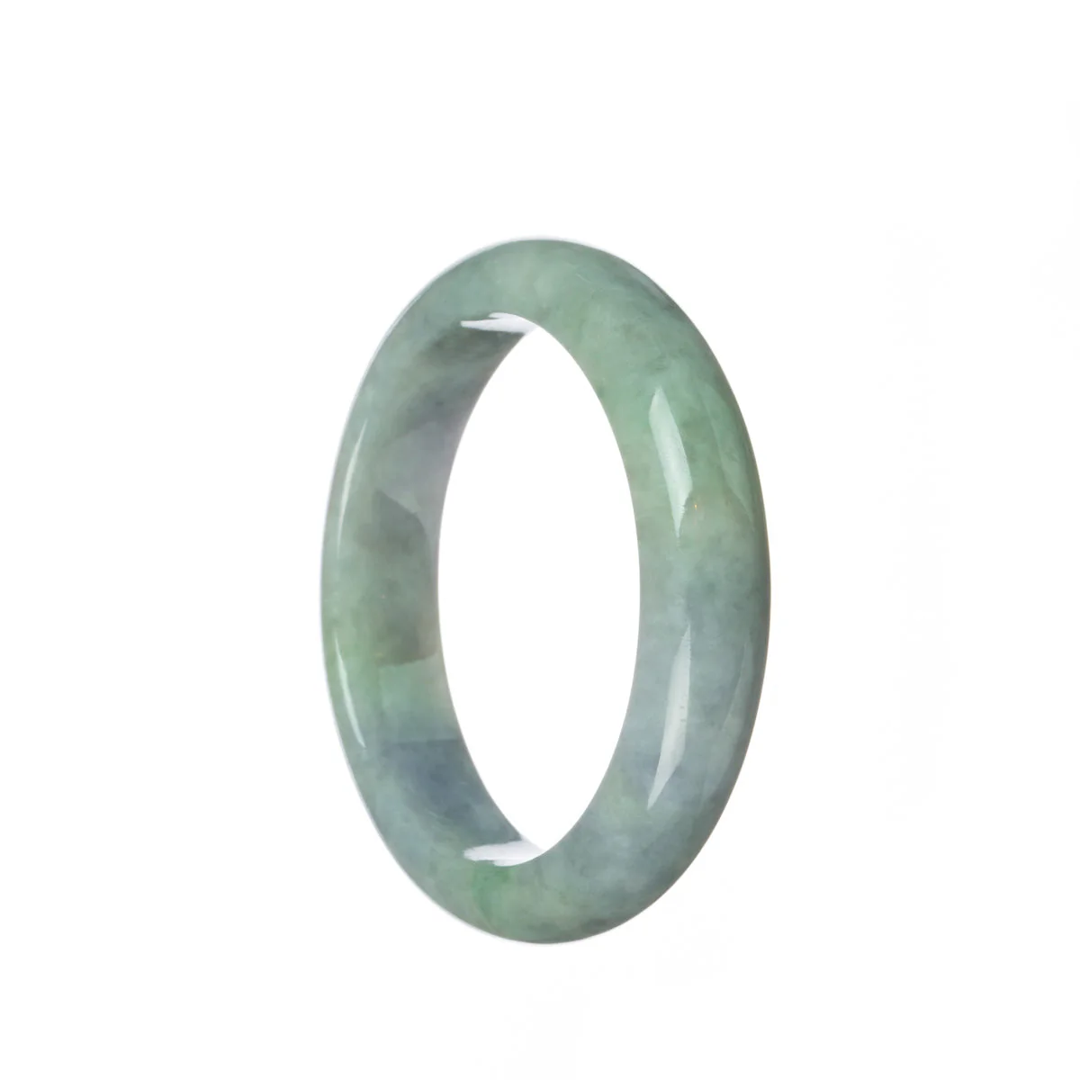 Real Natural Lavender with green Jade Bangle - 57mm Half Moon