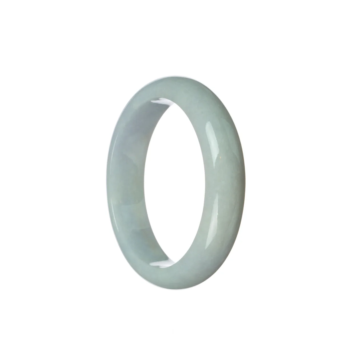 Real Untreated Lavender Traditional Jade Bangle Bracelet - 55mm Half Moon