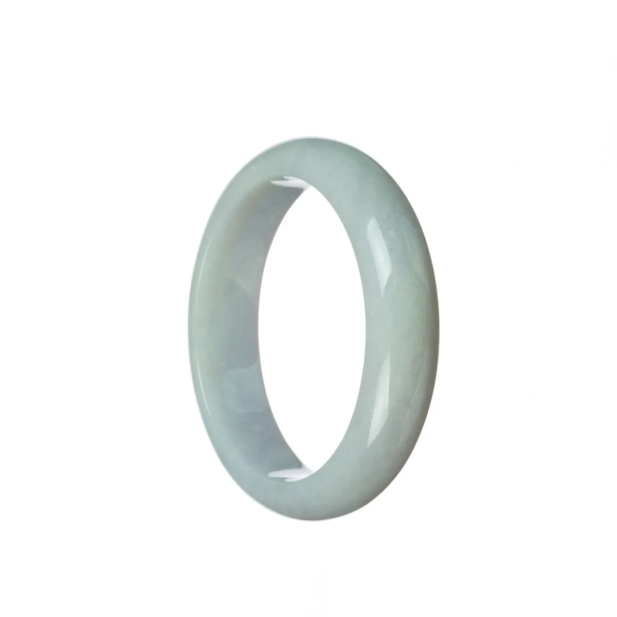 Real Untreated Lavender Traditional Jade Bangle Bracelet - 55mm Half Moon - Image 2