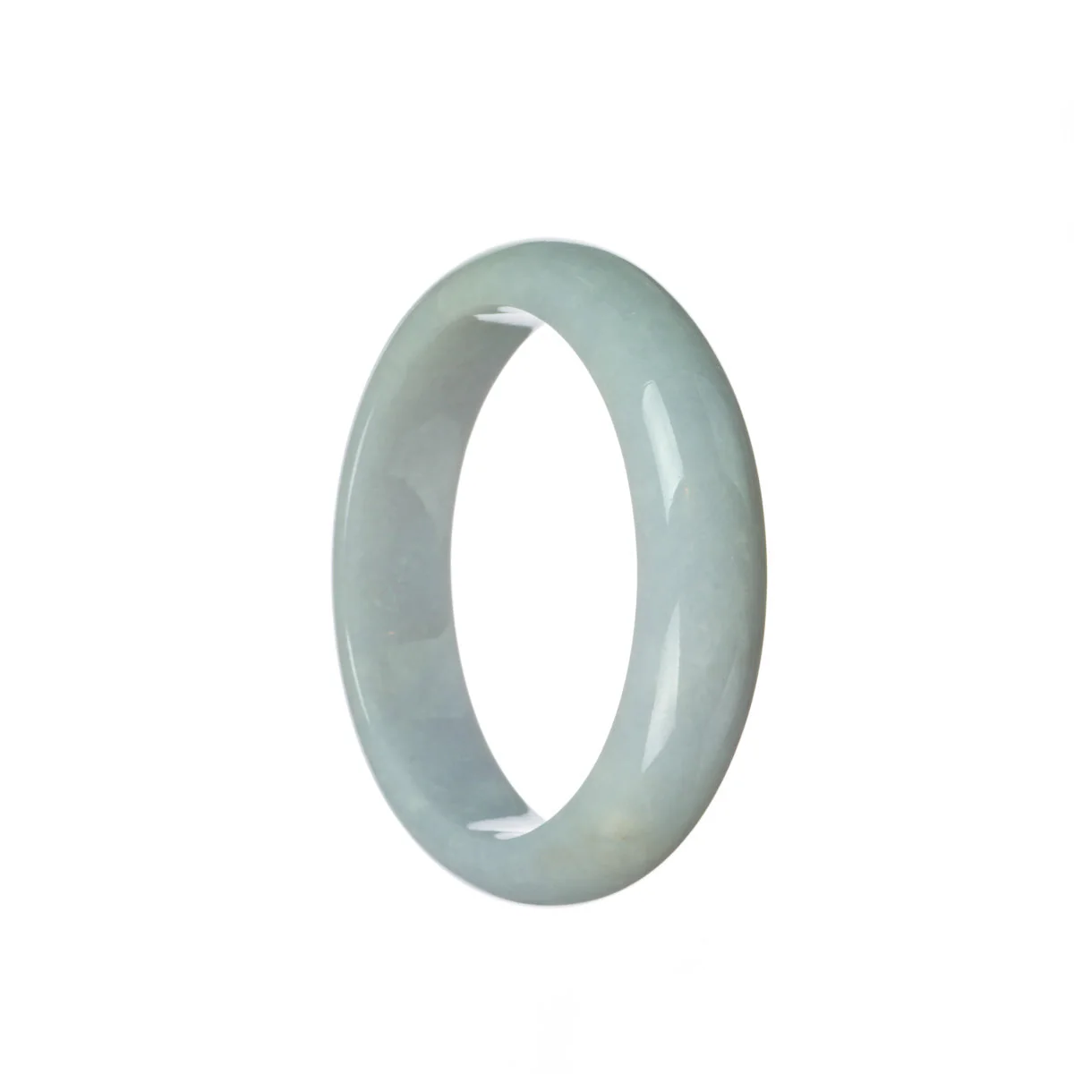 Real Untreated Lavender Traditional Jade Bangle Bracelet - 55mm Half Moon - Image 3