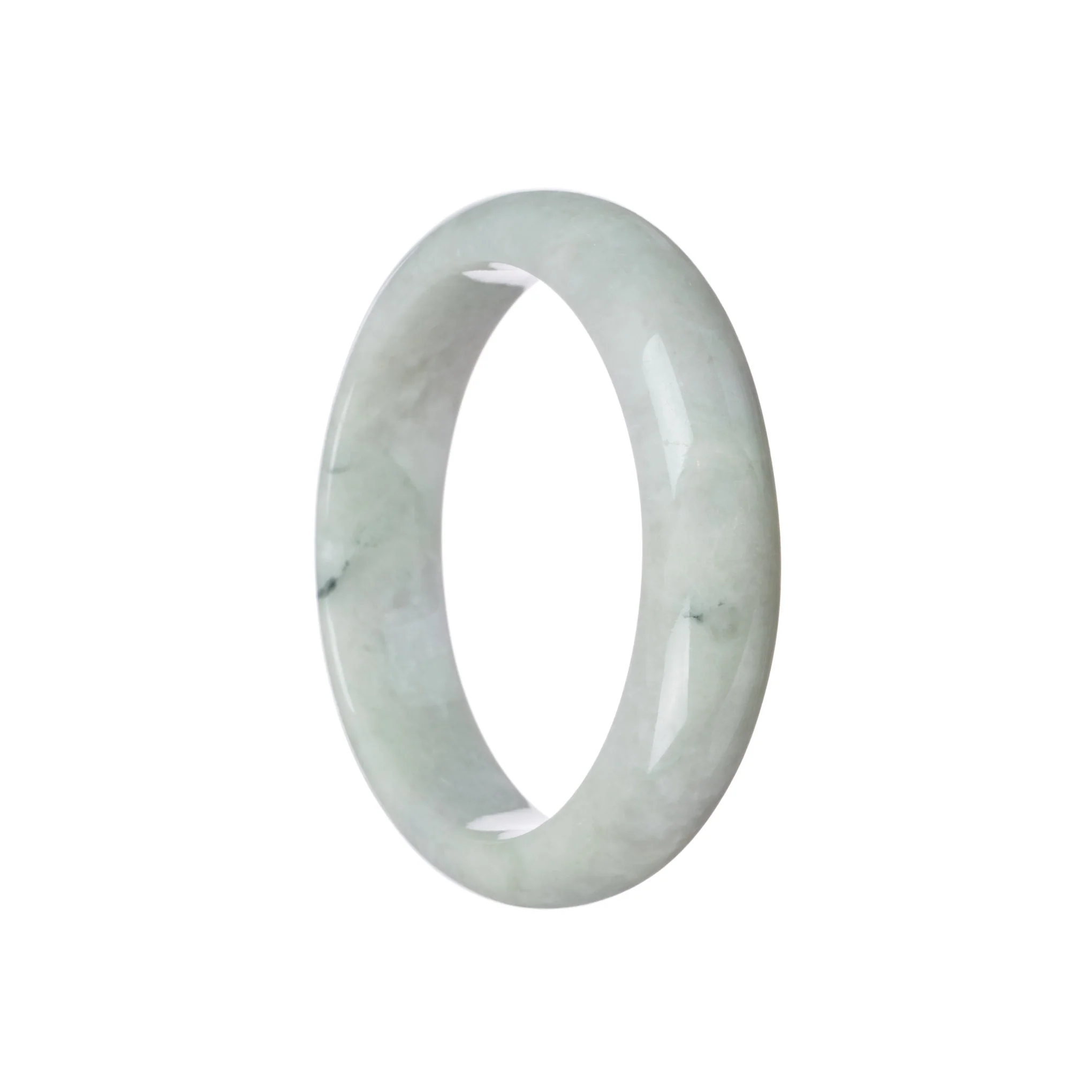 Authentic Type A Pale Green Jadeite Bracelet - 59mm Half Moon - Image 3