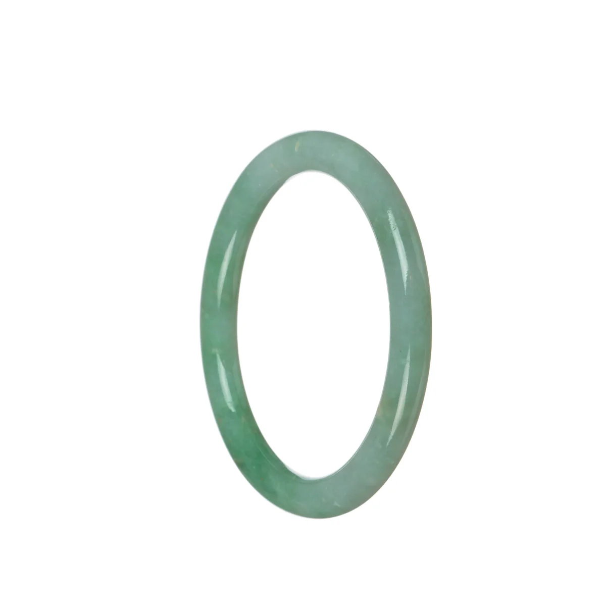 Genuine Natural Green Burmese Jade Bracelet - 57mm Round - Image 2