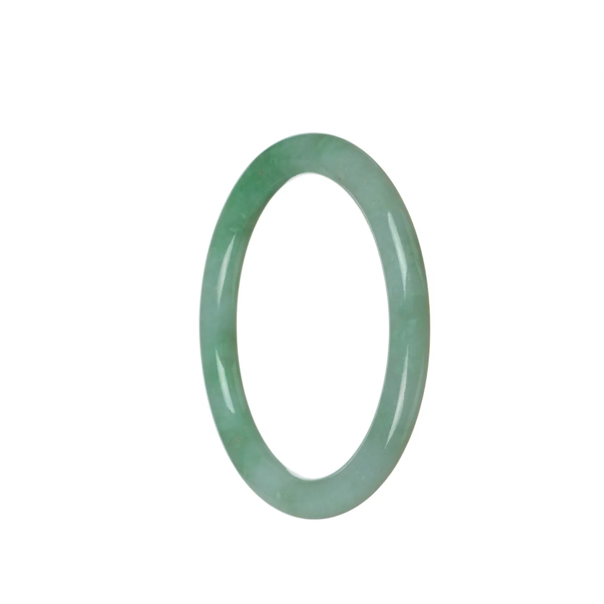 Genuine Natural Green Burmese Jade Bracelet - 57mm Round - Image 3