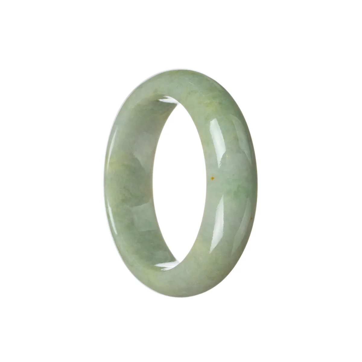 Genuine Type A Green Traditional Jade Bracelet - 53mm Half Moon