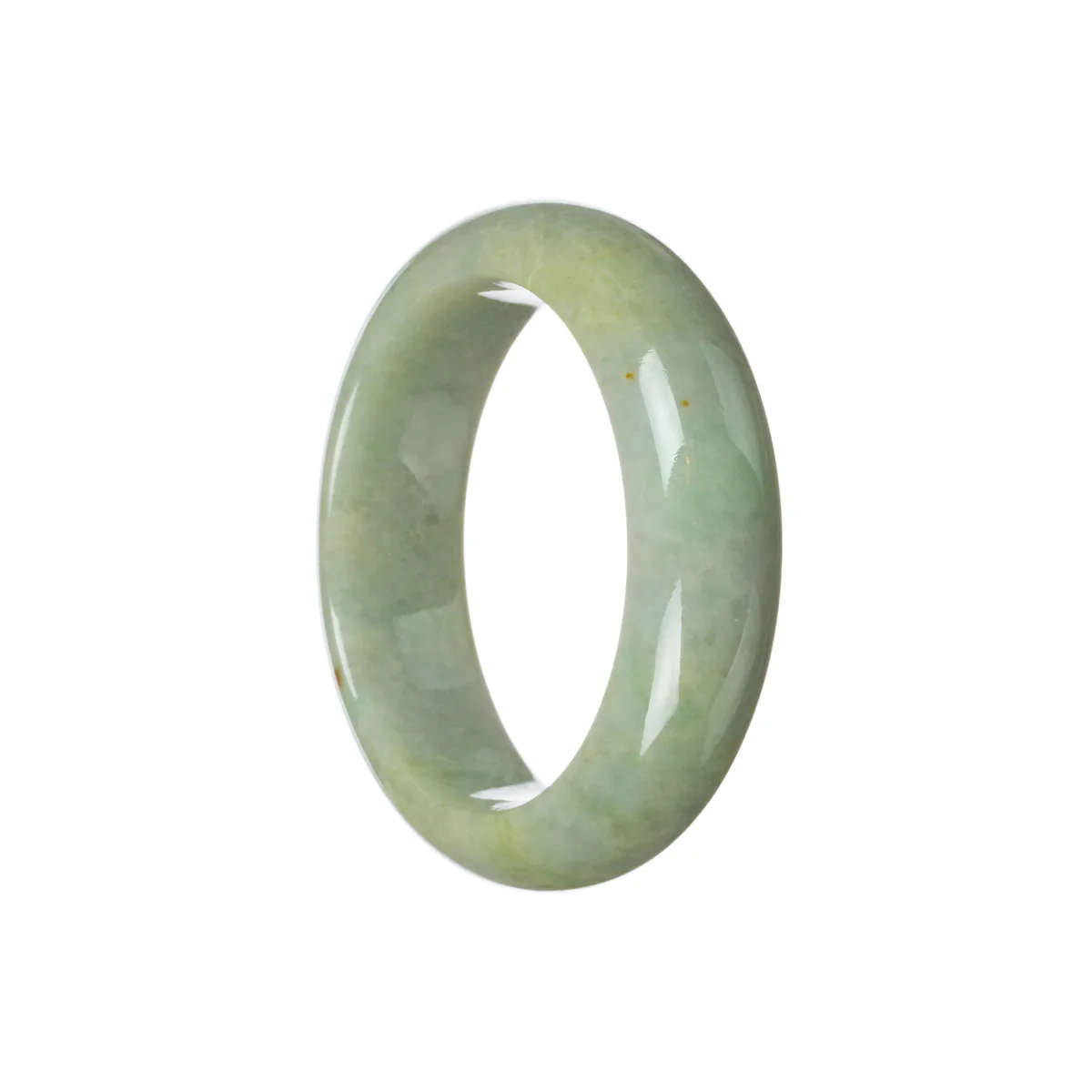 Genuine Type A Green Traditional Jade Bracelet - 53mm Half Moon - Image 3