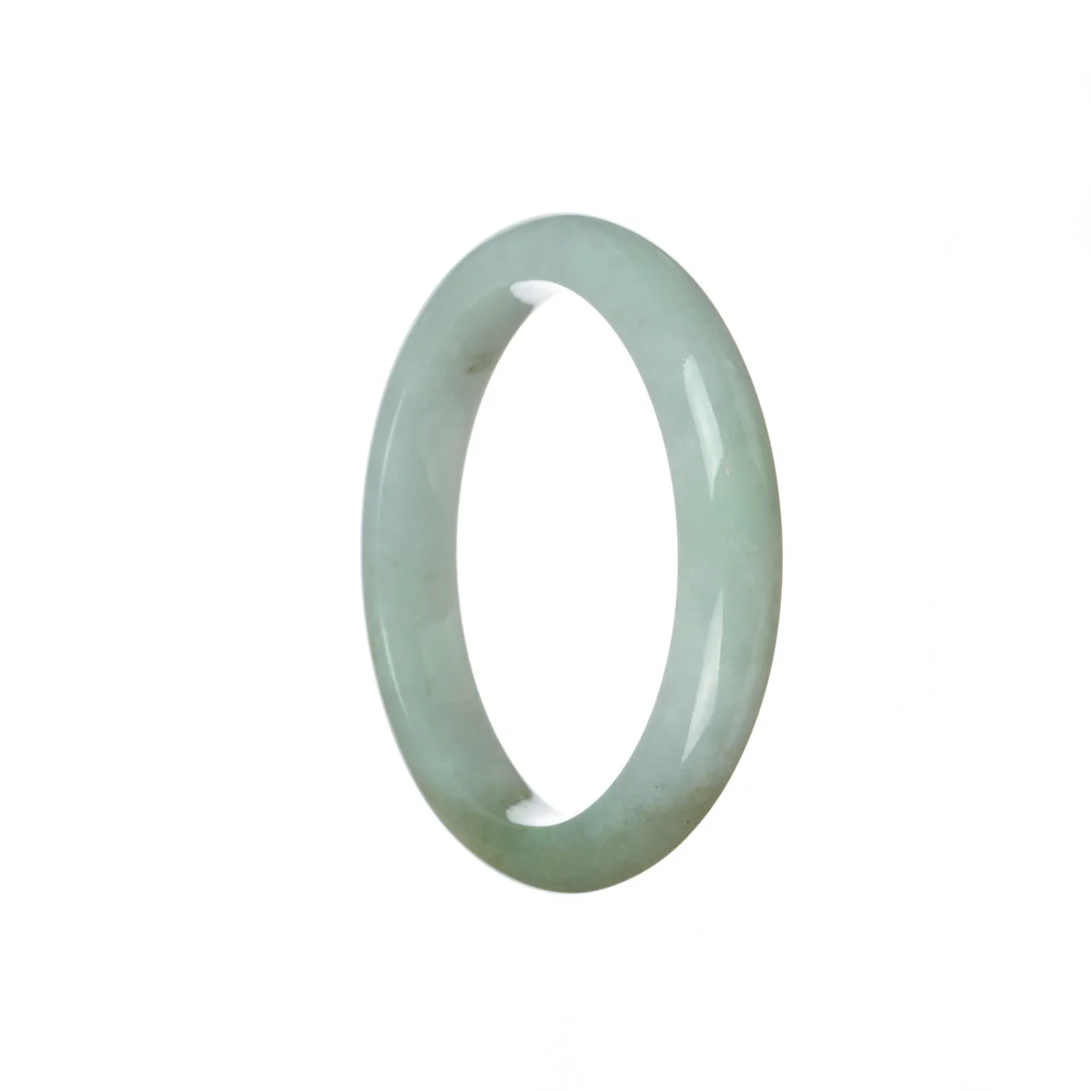 Genuine Grade A Lavender with green Jadeite Jade Bracelet - 55mm Half Moon