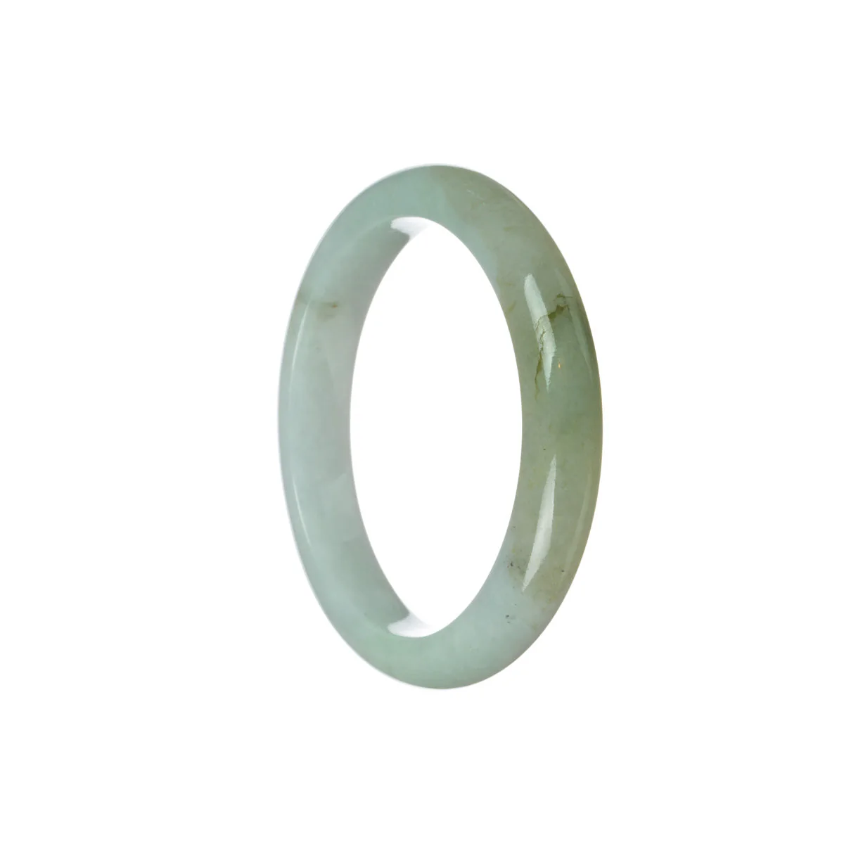 Genuine Grade A Lavender with green Jadeite Jade Bracelet - 55mm Half Moon - Image 2