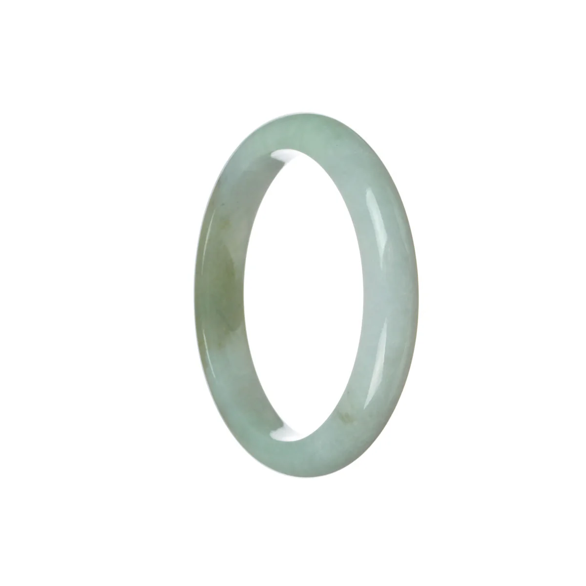 Genuine Grade A Lavender with green Jadeite Jade Bracelet - 55mm Half Moon - Image 3