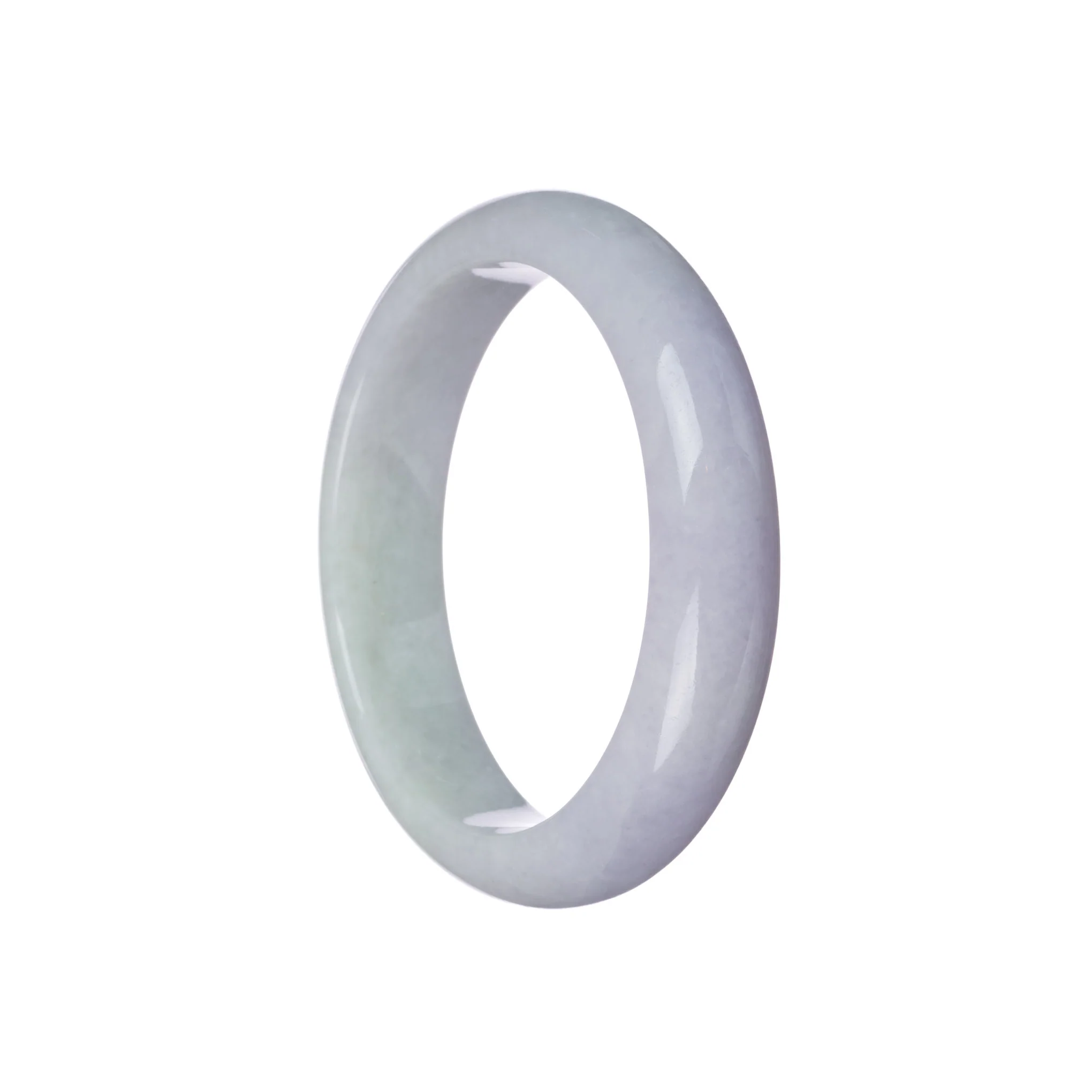 Genuine Grade A Lavender Jadeite Jade Bangle - 58mm Half Moon - Image 2