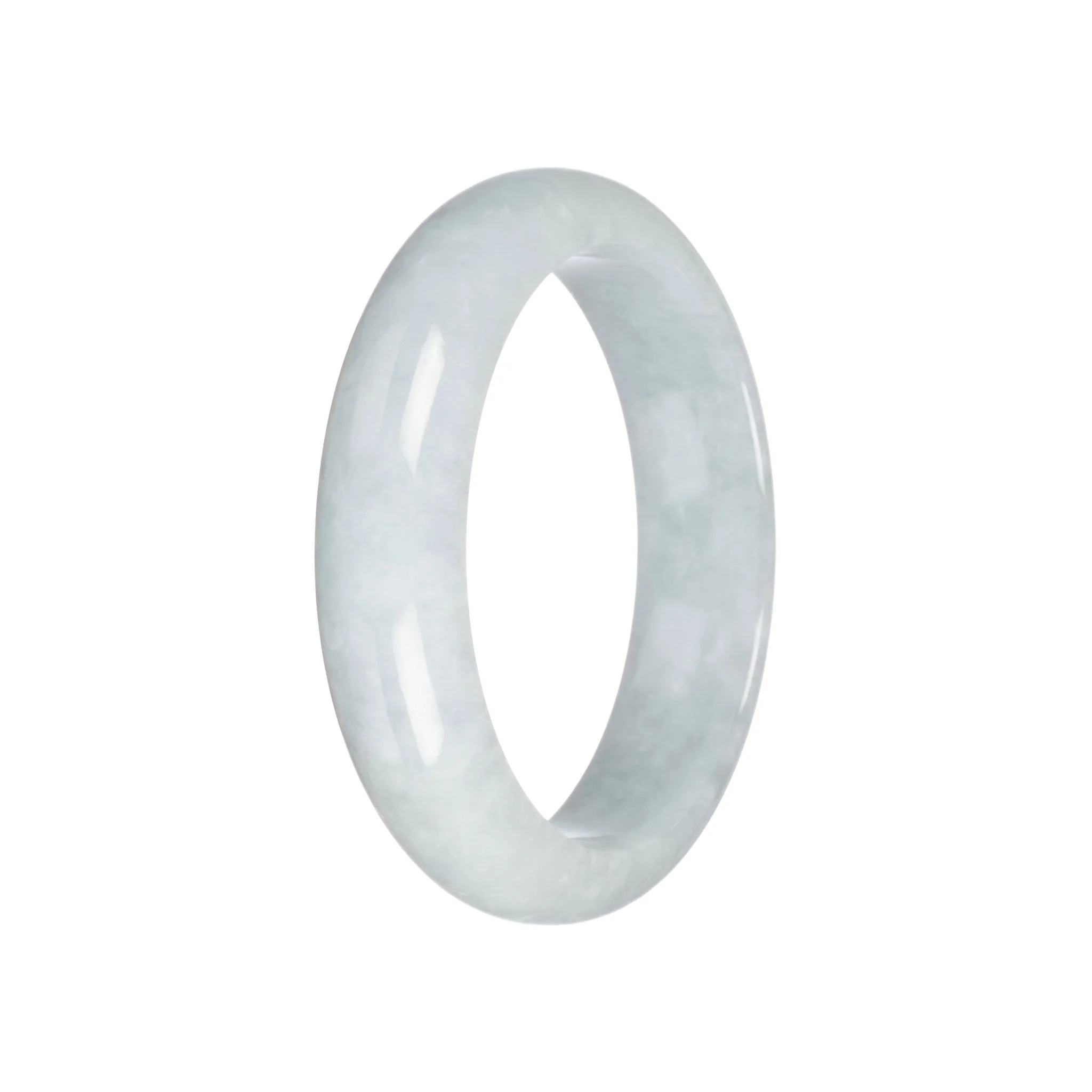 Genuine Grade A Pale Green Burma Jade Bangle - 58mm Half Moon - Image 5