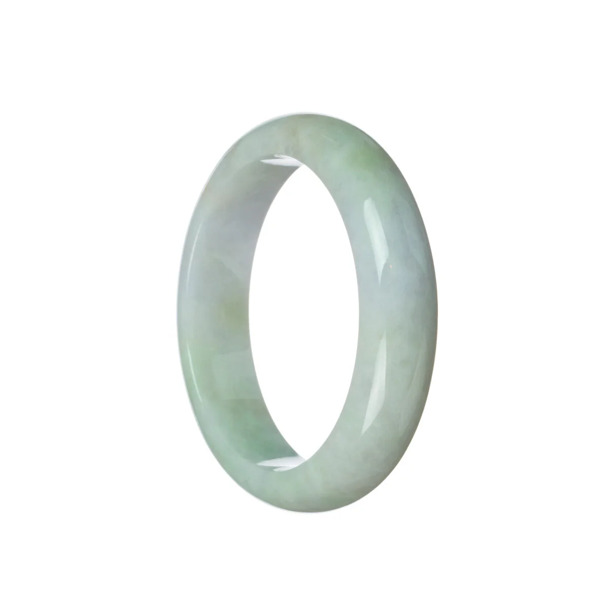 Authentic Untreated Lavender with green Jadeite Bangle - 58mm Half Moon