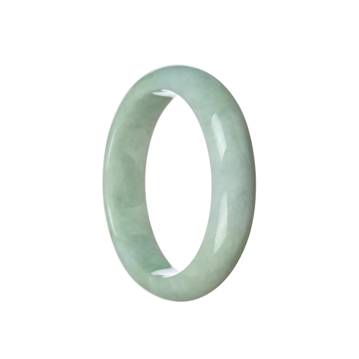 Authentic Grade A Pale green and lavender Burma Jade Bangle Bracelet - 59mm Half Moon - Image 2