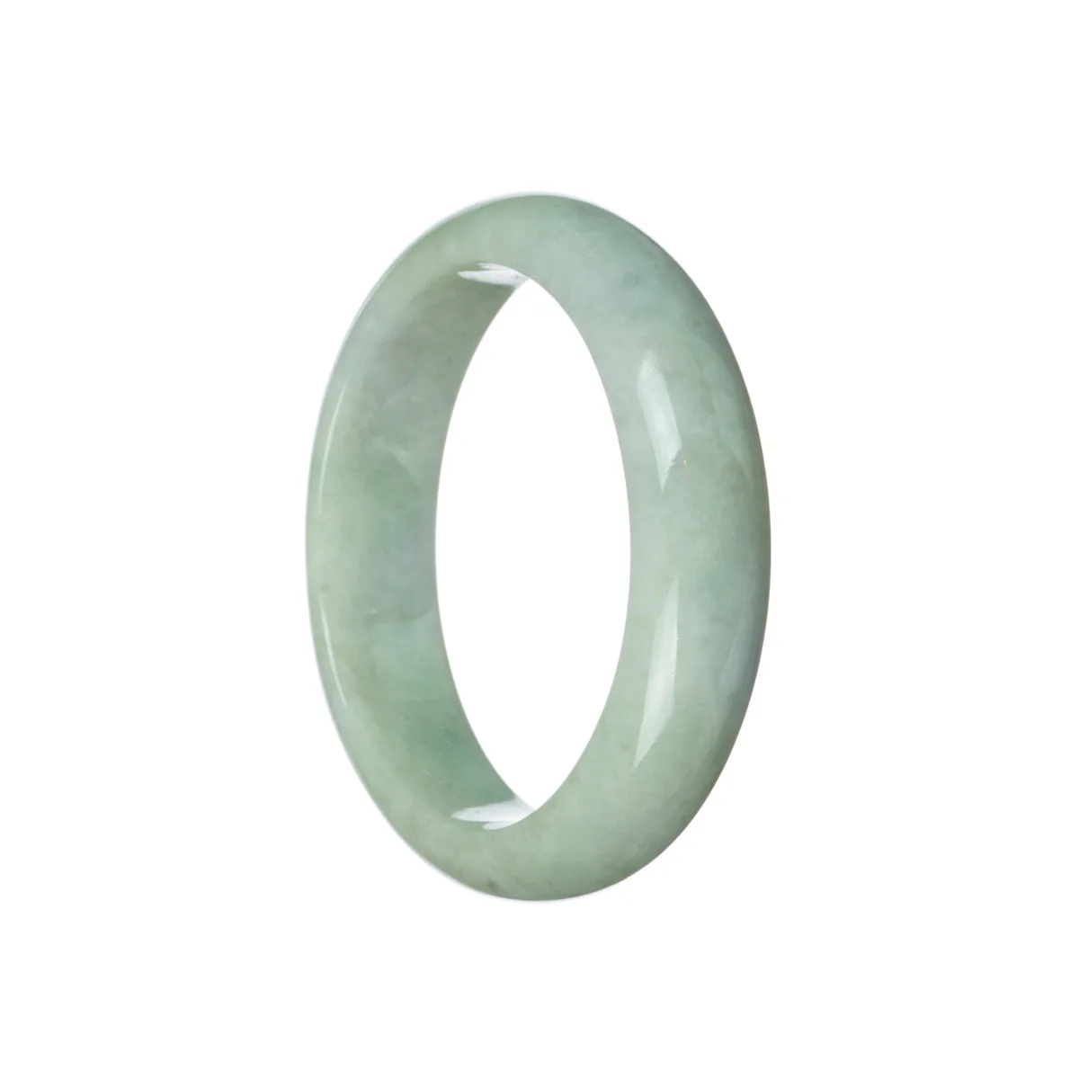 Authentic Grade A Pale green and lavender Burma Jade Bangle Bracelet - 59mm Half Moon - Image 3