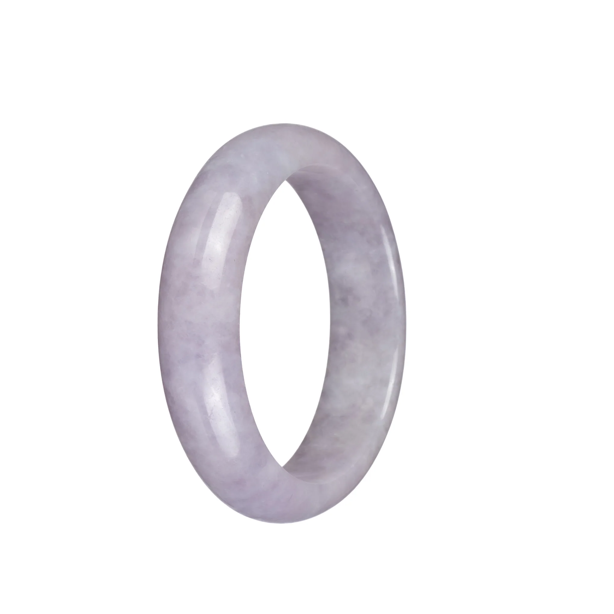 Genuine Natural Pale Lavender Burma Jade Bangle Bracelet - 54mm Half Moon - Image 2