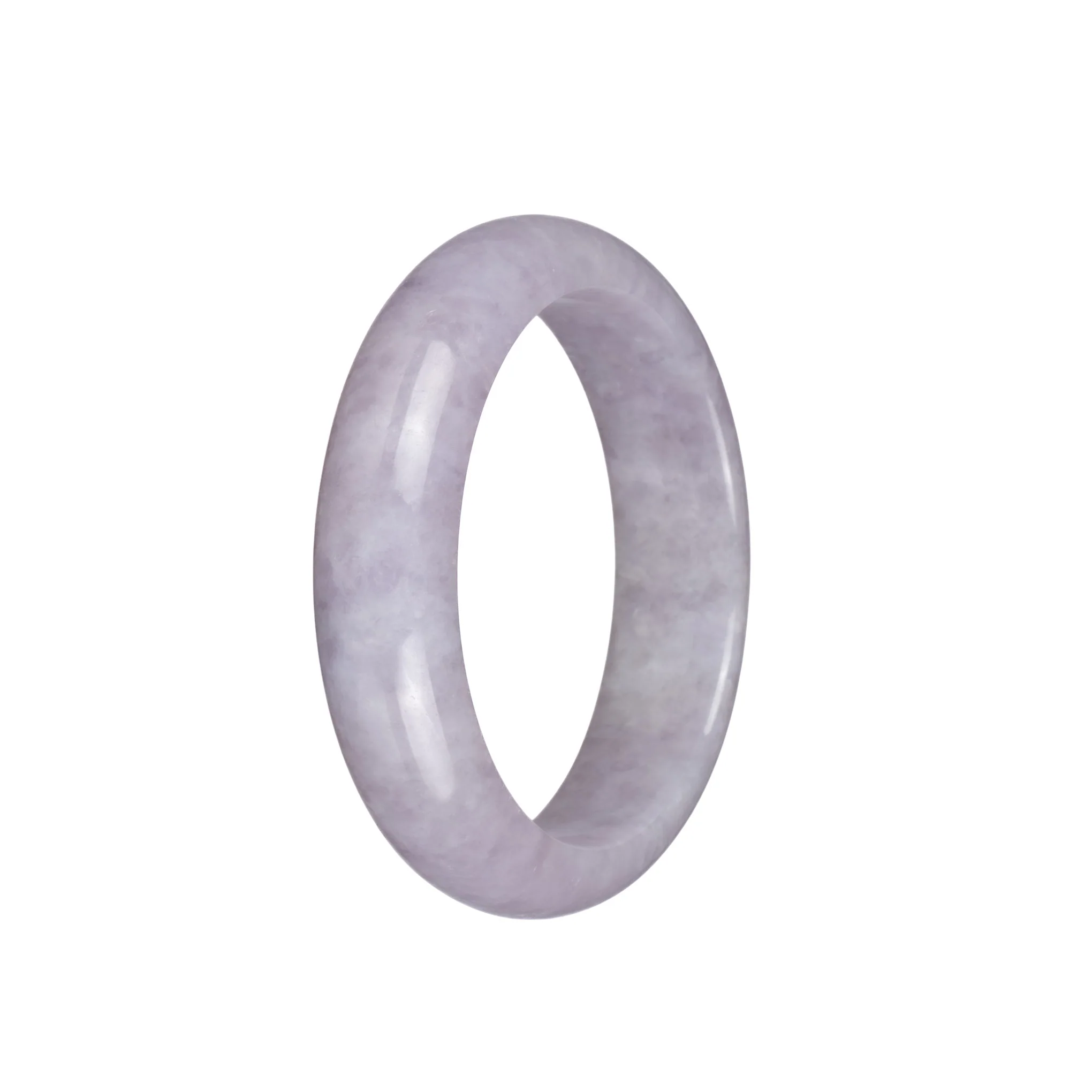 Genuine Natural Pale Lavender Burma Jade Bangle Bracelet - 54mm Half Moon - Image 3