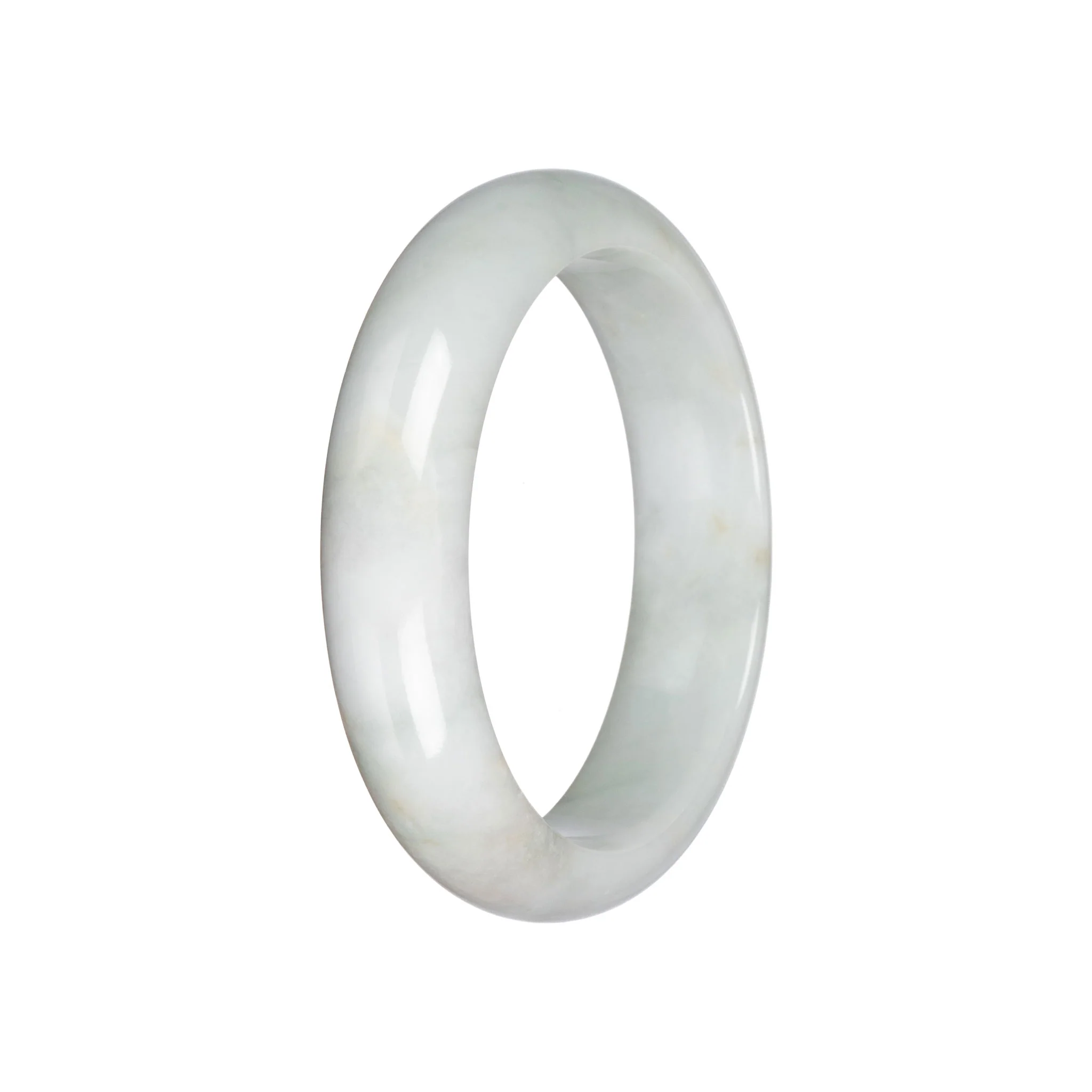 Genuine Pale Green Jade Bangle - 58mm Half Moon - Image 2