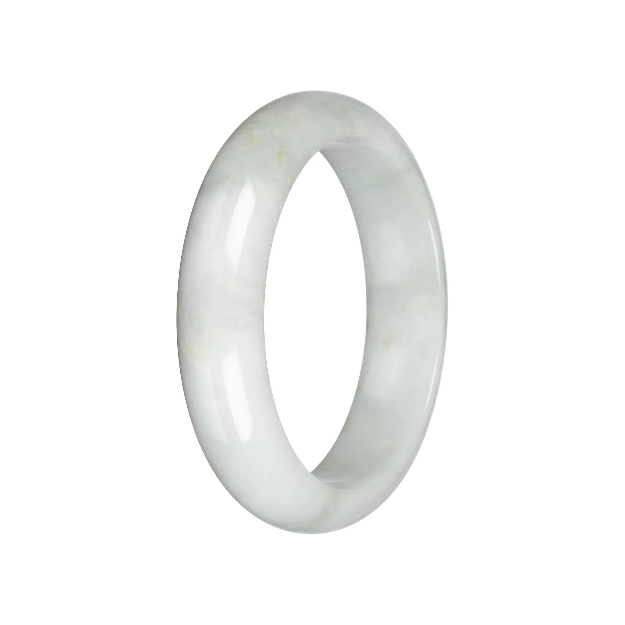 Genuine Pale Green Jade Bangle - 58mm Half Moon - Image 3