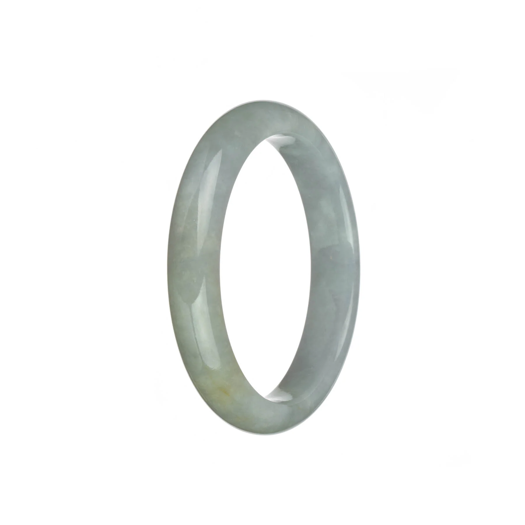 Genuine Type A Faint Lavender Traditional Jade Bangle Bracelet - 58mm Semi Round - Image 2
