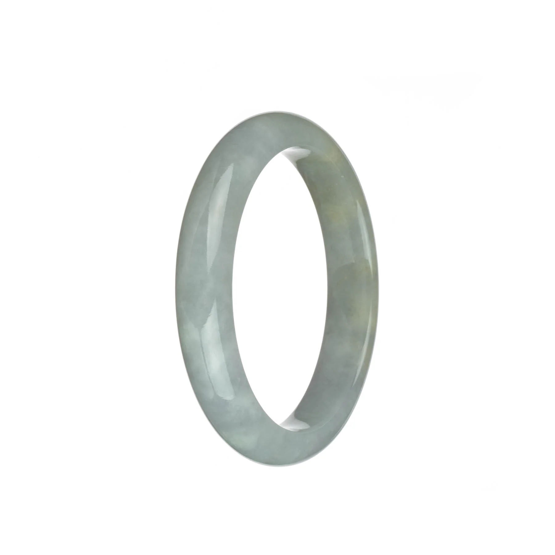 Genuine Type A Faint Lavender Traditional Jade Bangle Bracelet - 58mm Semi Round - Image 3