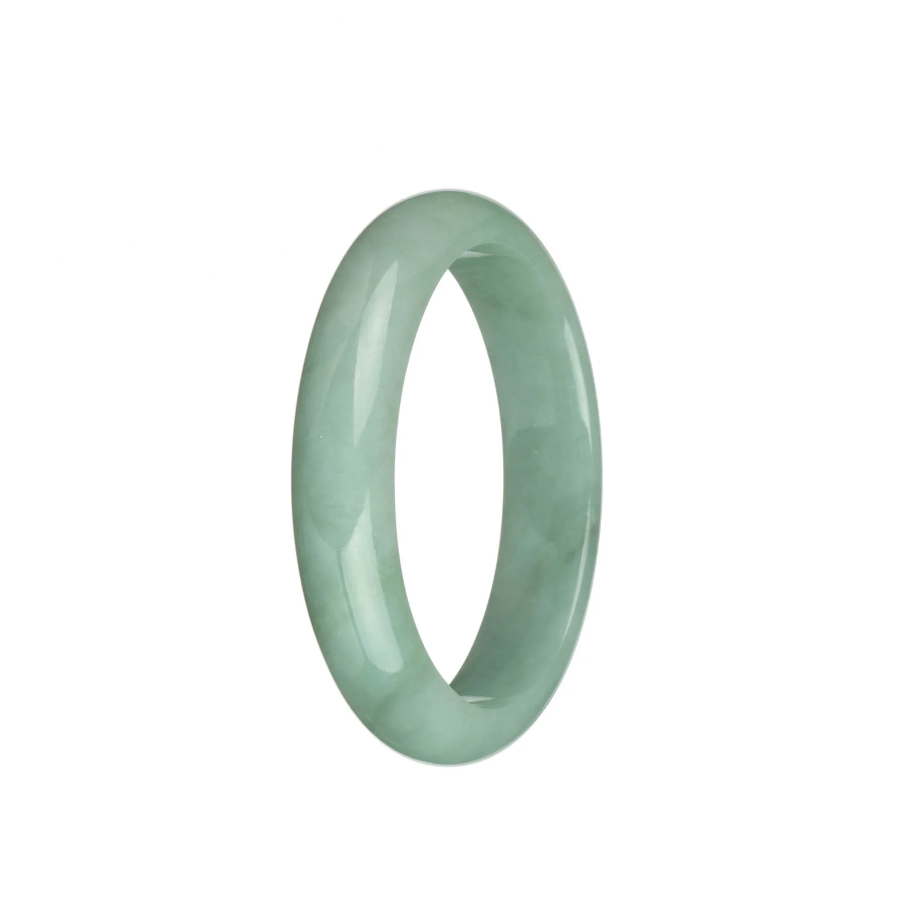 Genuine Untreated Green Burmese Jade Bangle - 58mm Oval - Image 2