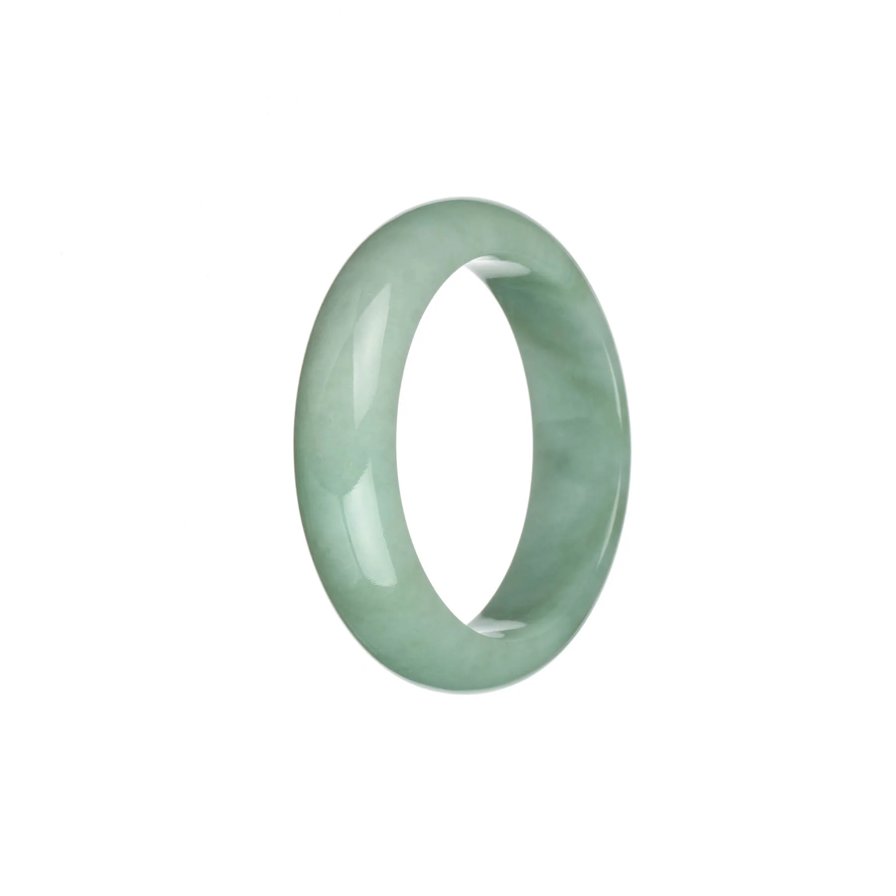 Genuine Untreated Green Burmese Jade Bangle - 58mm Oval - Image 3