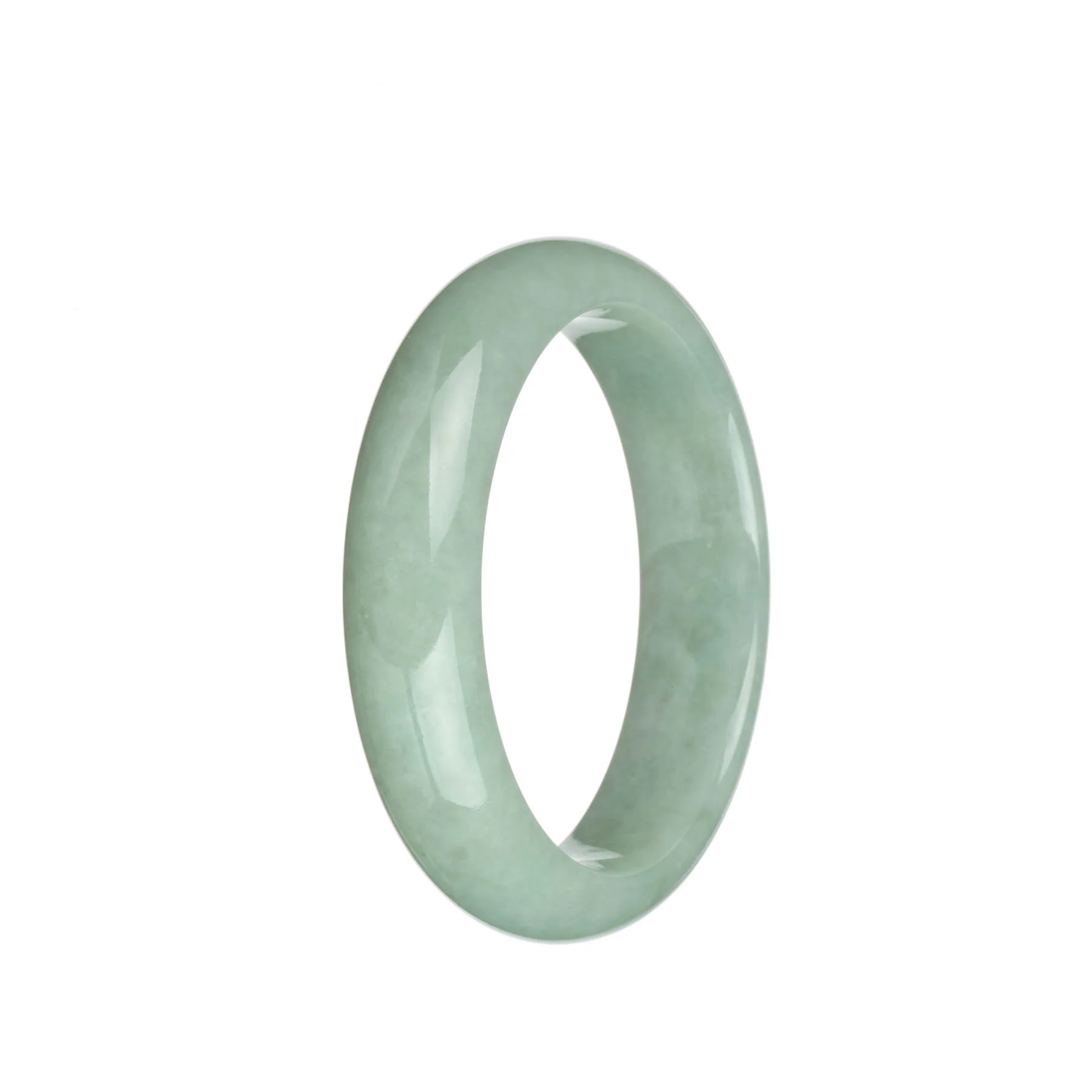 Genuine Untreated Light Green Burmese Jade Bracelet - 57mm Half Moon - Image 3