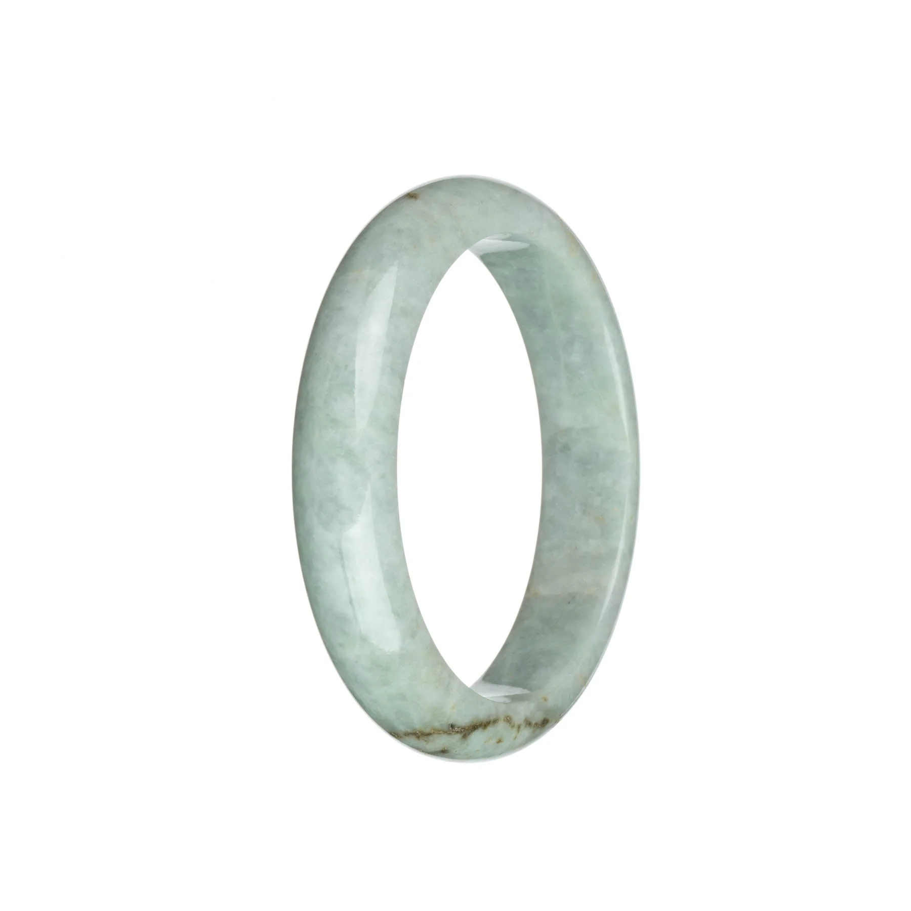 Genuine Untreated Light Grey Jadeite Bracelet - 59mm Half Moon - Image 3