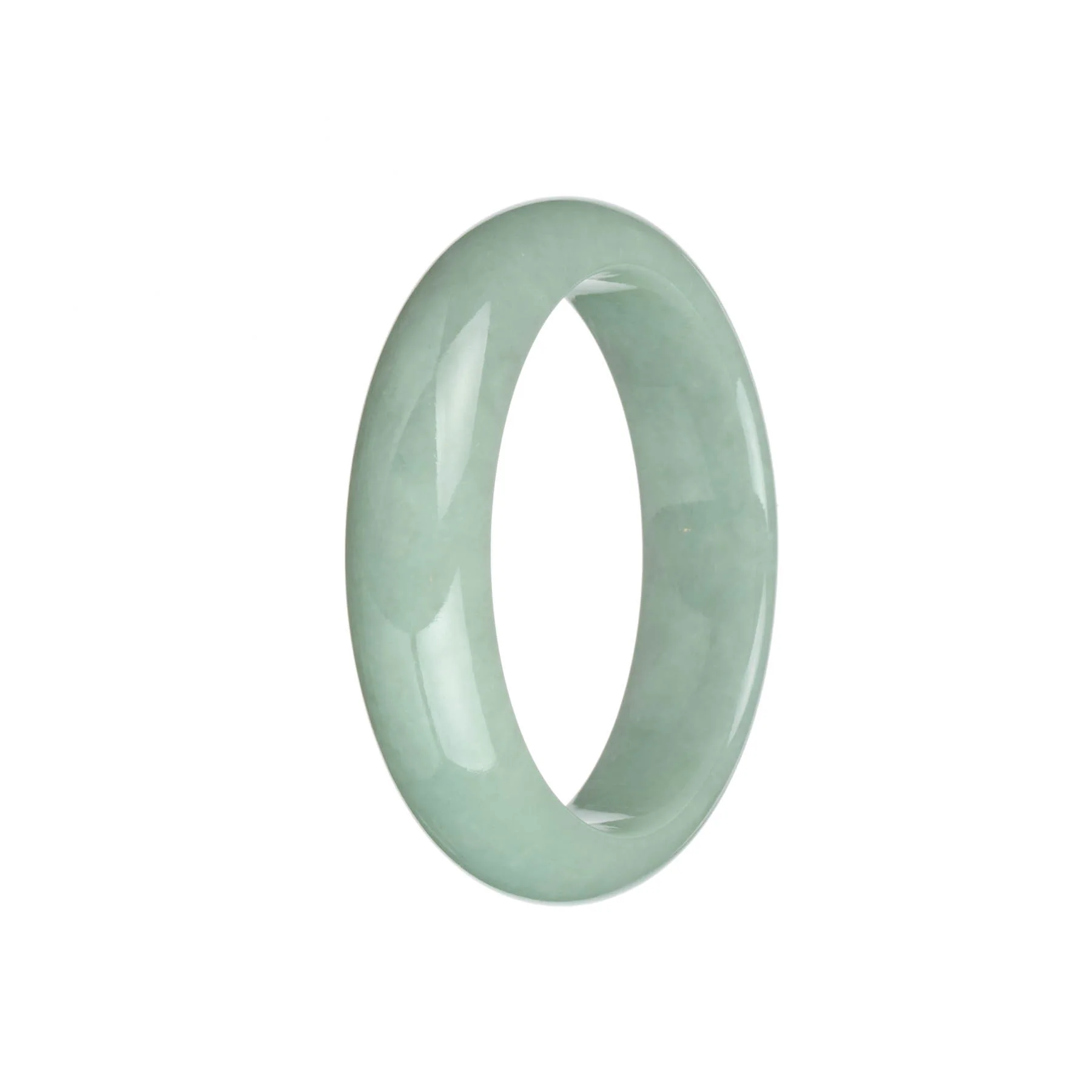 Genuine Untreated Pale Green Burma Jade Bracelet - 58mm Half Moon - Image 3