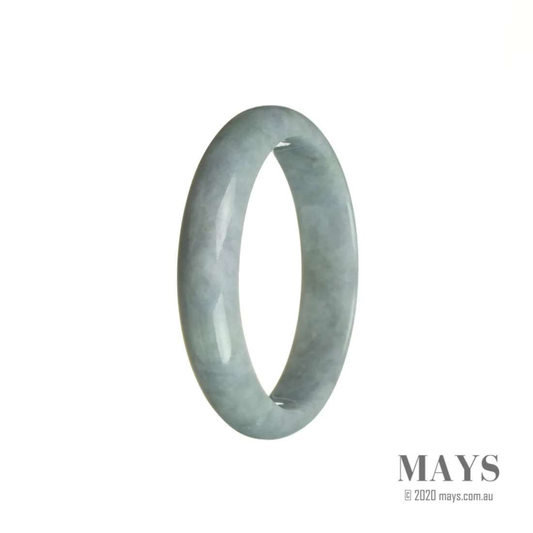 Certified Natural Lavender with Green Jade Bracelet - 57mm Half Moon