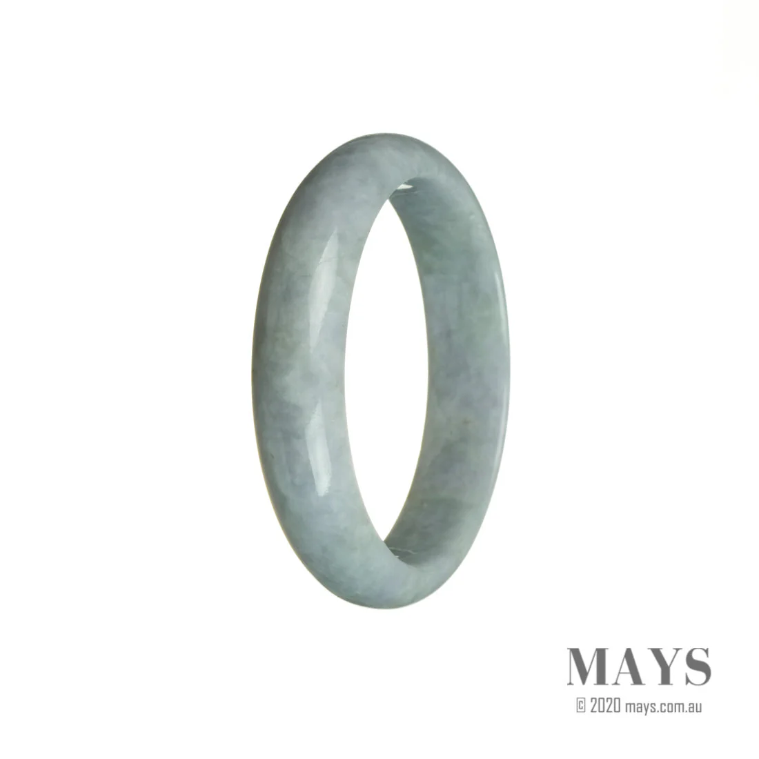 Certified Natural Lavender with Green Jade Bracelet - 57mm Half Moon - Image 2