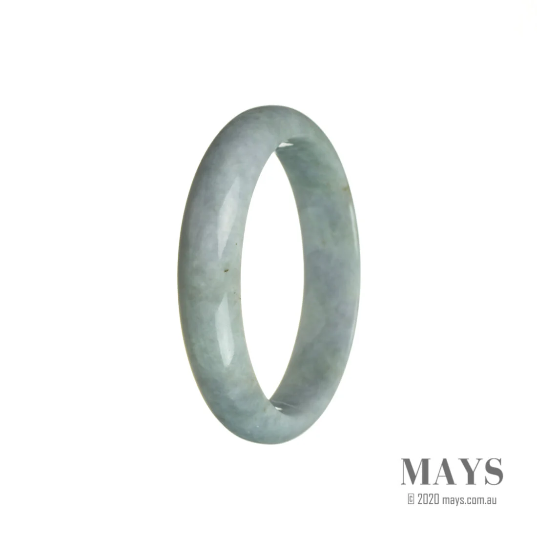 Certified Natural Lavender with Green Jade Bracelet - 57mm Half Moon - Image 3